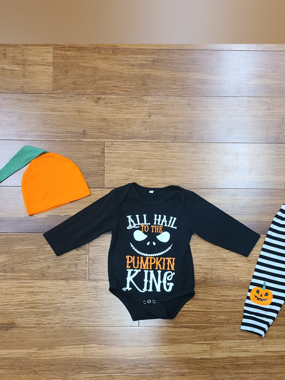Nightmare Before Christmas Baby Outfit Set 12M Pumpkin King Bodysuit Pants Hat
